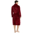 thumbnail image 4 of U2SKIIN Mens Fleece Robe, Soft Warm Long Plush Shawl Collar Fleece Bathrobe,(Dark Red,S-M), 4 of 5