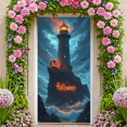 thumbnail image 1 of Haunted Lighthouse Halloween Banner Scary Ghost Pumpkin Design for Party Decoration Night Celebration Holiday Event, 1 of 5