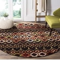 thumbnail image 1 of SAFAVIEH Amsterdam Collection 3' x 3' Round Black/Multi AMS108P Moroccan Boho Non-Shedding Dining Room Entryway Foyer Living Room Bedroom Area Rug, 1 of 9