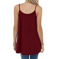 thumbnail image 3 of Innerwin Camisole Couleur Unie Femmes Débardeurs Fête Sans Manches Ample Cami Rouge Vin G, 3 of 4