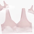thumbnail image 4 of Virmaxy Womens Wireless Bra Solid Color Wirefree High Elastic Large Size Comfortable Bra Solid Color Non Steel Ring High Elastic Oversized Comfortable Bra Pink XXL, 4 of 4