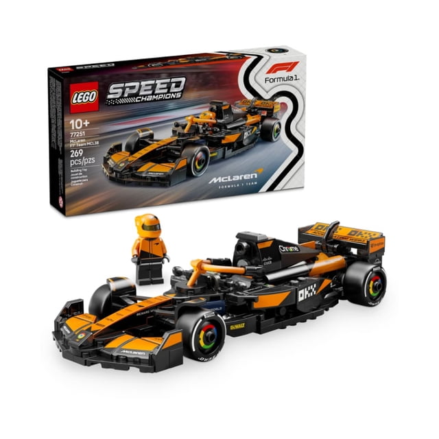 LEGO Speed Champions McLaren F1 Team MCL38 Race Car Toy - Building Set For Kids, Boys & Girls, Ages 10+ - Toy Car for F1 Fans - Gift Idea for Birthday - 77251