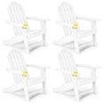 thumbnail image 1 of Costway Lot de 4 Chaises Adirondack de Patio Résistantes aux Intempéries pour Jardin et Terrasse avec Porte-Gobelet Blanc, 1 of 7