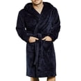 thumbnail image 1 of Mens Fall Long Sleepwear Flannel Robes Shawl Collar Bathrobe Pajamas, 1 of 5
