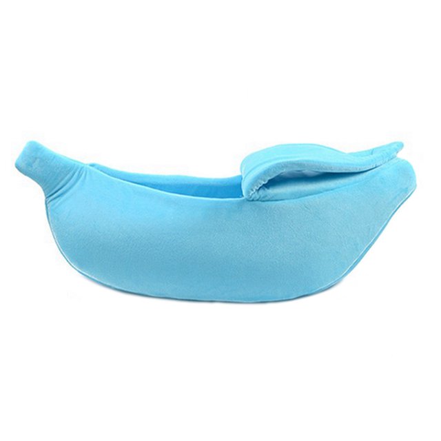 Lit pour Chat Créatif en Forme de Banane Lit Doux Maison pour Animaux