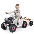 thumbnail image 1 of Gymax Kids Electric ATV Car 6V Battery-Powered Ride on Toy w/Removable Back Trailer White, 1 of 7