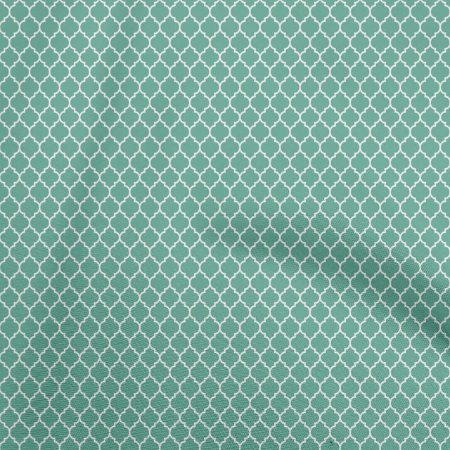 oneOone Velours Vert Mer Tissu Trèfle Matière de Robe Tissu Imprimé Tissu au Mètre 58 Pouces de Large