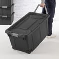 thumbnail image 3 of Sterilite 151 Liter Wheeled Industrial Tote, Extra Large Rugged Plastic Storage Bin with Latch Lid and Pull Handle, Gray, 3 of 8