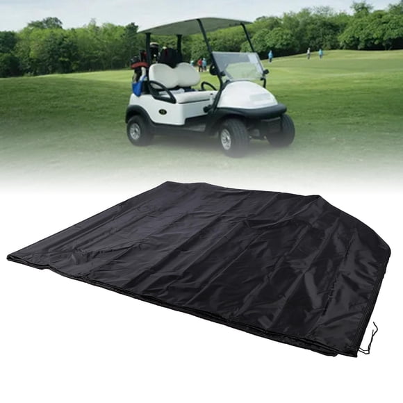 Club Cart Dust Cover, Black Wide Coverage Oxford Cloth Cart Cover for 2+2 Passenger Golf Carts
