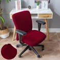 thumbnail image 4 of Elastic Office Chair Seat Covers Stretchable Chair Slipcover Wine Red, 4 of 9