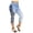 Blue, variant on Aboser Womens Faux Jean Capri Leggings Boho Floral Print Yoga Leggings Athletic High Rise Cropped Pants Stretch Slim Fitted Capris Butt Lift Tummy Control Legging
