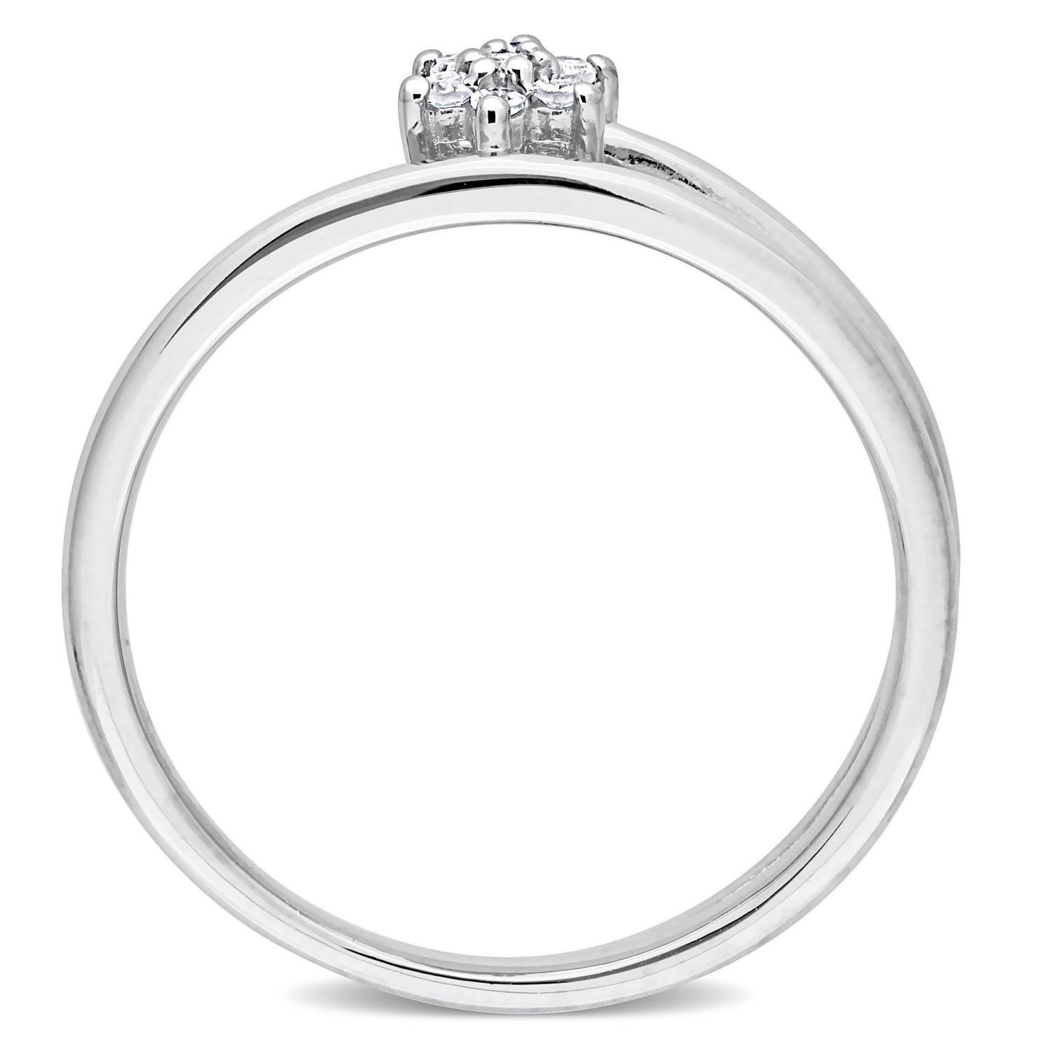 Miabella Diamond Accent Sterling Silver Floral Swirl Promise Ring