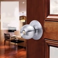 thumbnail image 1 of Poignées de Porte Rondes Boutons Serrure Acier Inoxydable Chambre Salon Salle de Bain Entrée Serrure de Porte avec Clé, 1 of 9