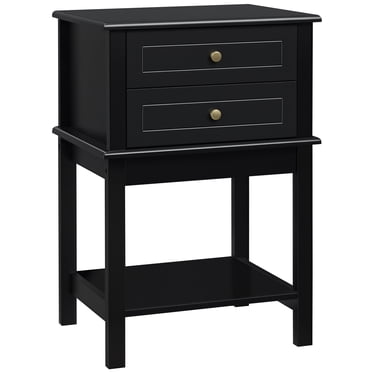 HOMCOM Table d'Appoint Moderne, Table de Chevet avec Tiroir Noir