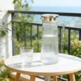 thumbnail image 2 of Cold Water Kettle Plastic Acrylic Striped Transparent Pitcher with Stainless Steel Lid 1000 ml 1200 ml or 1600 ml, 2 of 6