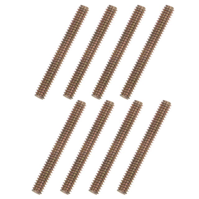 Unique Bargains 8pcs 1/4x2' Carbon Steel Fully Threaded Rod Bar Studs for Furniture Mounting Assembly