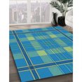 thumbnail image 3 of Ahgly Tapis Rond Lavable en Machine Intérieur Transitionnel Turquoise Vert, 7 Pieds Rond, 3 of 7
