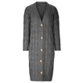 thumbnail image 4 of Pompotops Women Casual Solid Knitting Loose Cardigan Long Sleeve Sweaters Tops Clearance, 4 of 6