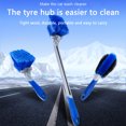 thumbnail image 4 of relayinert Universal Car Tire Rim Brush Nonslip Handle Wheel Scrubbing Brushes Multifunctional Automotive Cleaning Tool Accessories Short Handle Blue 1Set, 4 of 6