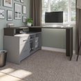 thumbnail image 3 of Bestar Equinox 56W L-Shaped Desk in deep grey & slate, 3 of 7