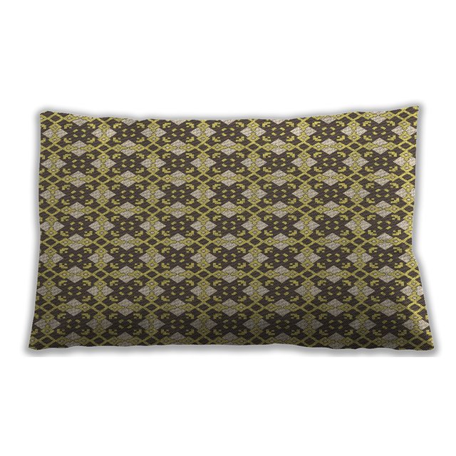 Ahgly Company Patterned Indoor Rectangular Coffee Brown Lumbar Throw Pillow, 13 inch by 19 inch