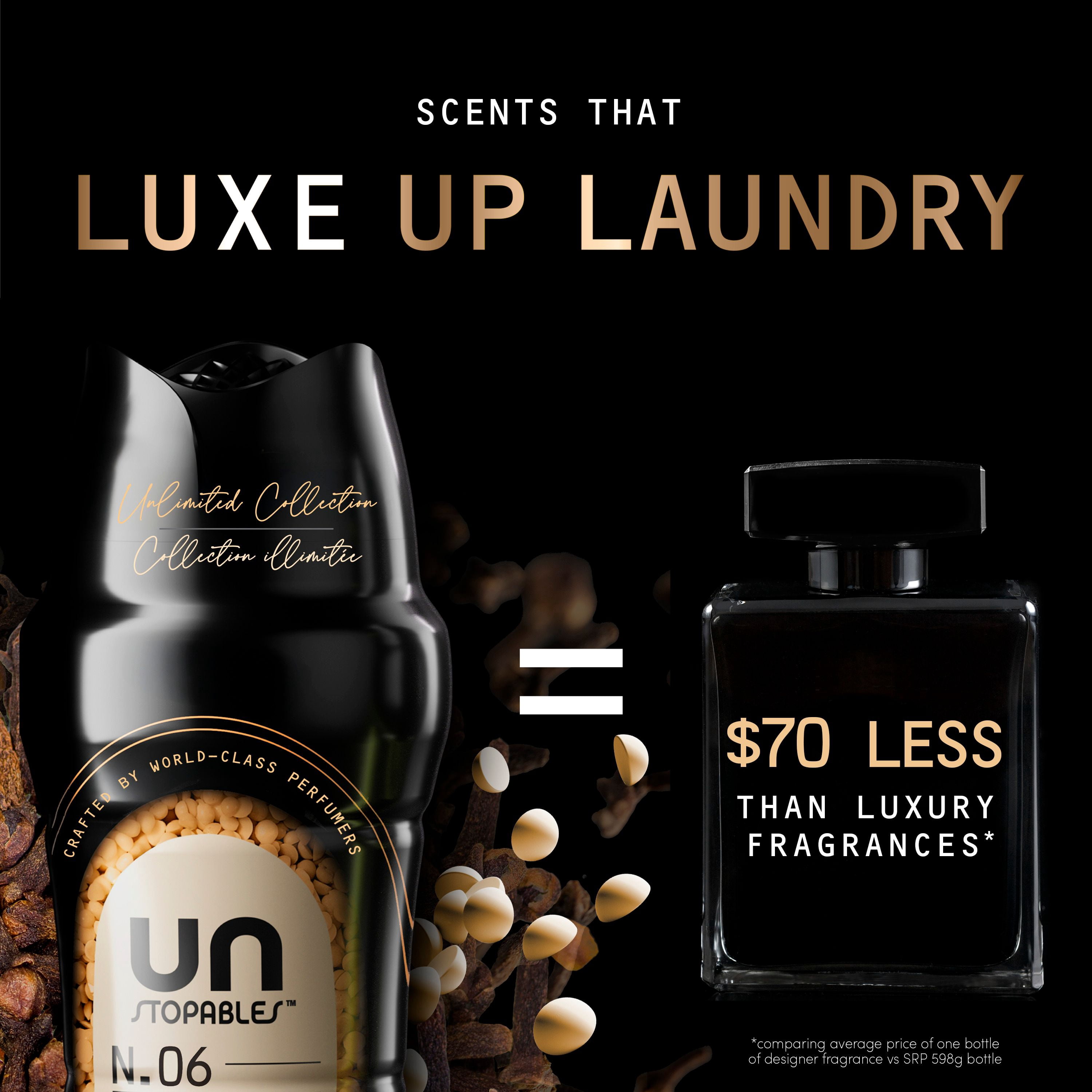 Downy Unstopables Unlimited Collection In-Wash Laundry Scent Booster Beads, No. 06, Fine Fragrance, Long-Lasting Fresh Scent Beads, 136 g