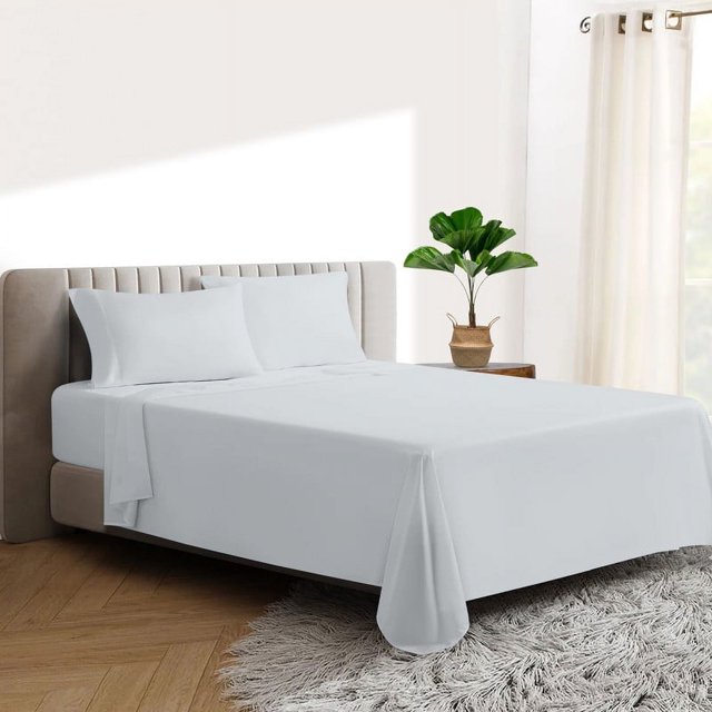 600 TC Egyptian Cotton RV King Bed Sheet Set Include's - 21" inch Deep Fitted Sheet | 1 Flat Sheet | 2 Pillowcases | Light Grey Solid