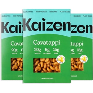 Kaizen Pâtes de Cavatappi Lupini à faible teneur en glucides - Pâtes kéto, haute protéine, base végétale, fabriqué avec de la farine de lupin haute fibre - 8 Onces (paquet de 3)