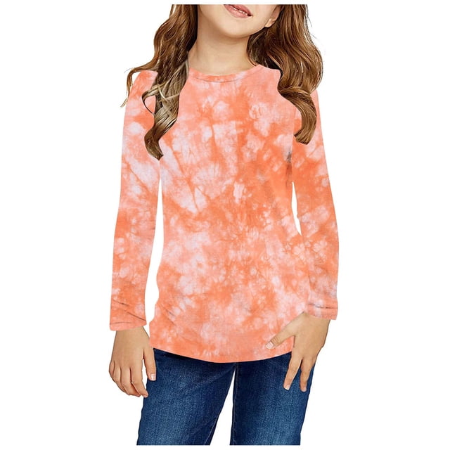 RXIRUCGD Chemises à Manches Longues pour Filles, Col Rond Mignon, Blouses Décontractées Élégantes, Multicolore, Taille : 5 Ans