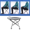 thumbnail image 3 of Folding Commode Chair for Adults, Stainless Steel Non Slip Commode Toilet , Ergonomic Design with Safety Base, for Travel, PE Plastic + Stainless Steel, 3 of 7