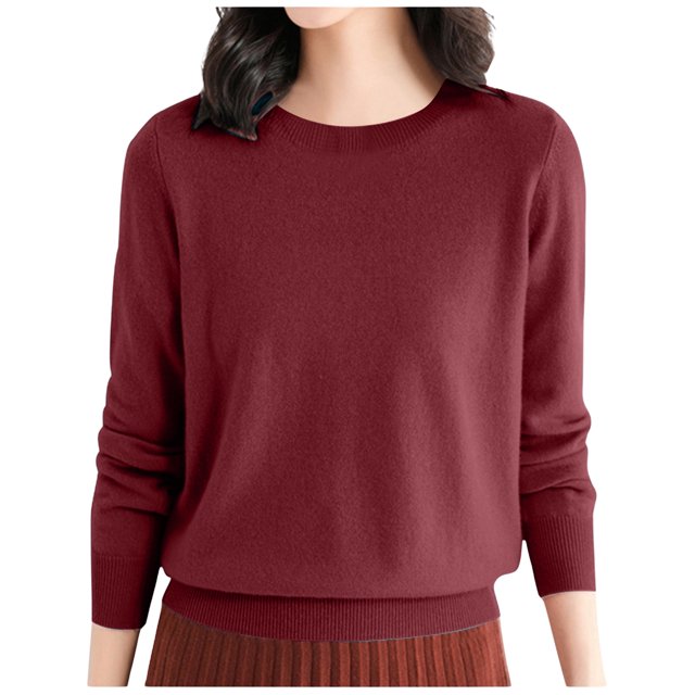 Kcodviy Chandail Décontracté pour Femme à Col Rond, Collier en Molleton, Chandail Uni à Enfiler, Chandail « Fireside Sweater », Chandails à Enfiler pour Femmes, Chandails Légers à Fermeture Éclair pour Femmes, Chandails d'Hiver pour Femmes