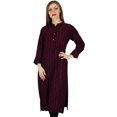thumbnail image 1 of Bimba Kurta Kurta en Rayonne à Col Neutre pour Femmes, Manches Longues Imprimées, Décontractée, 1 of 7