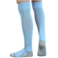 thumbnail image 1 of RXIRUCGD Children's Sports Socks Solid Color Football Socks High Tube Socks Knee High Socks( Sky Blue, Size:M ), 1 of 3