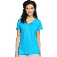 thumbnail image 1 of Hanes Maillot Flammé pour Femmes à Col en V Froncé, L, Bleu Process, 1 of 9