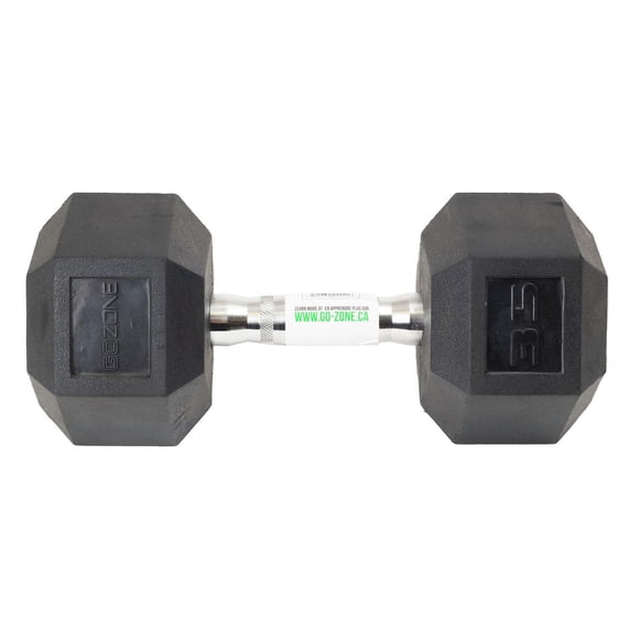 GoZone Rubber-Coated Hex Dumbbell – Black/Chrome
