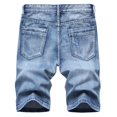 thumbnail image 2 of Men‘s High-end Ripped Personality Camouflage Stitching Trend Denim Shorts Hip Hop Work Shorts Men Summer Pants Jeans, 2 of 5