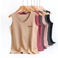 thumbnail image 1 of JDQJBZ Womens Sleeveless Sweater Vest Thermal Solid Color V Neck Warm Layering Undershirt Top, 1 of 4