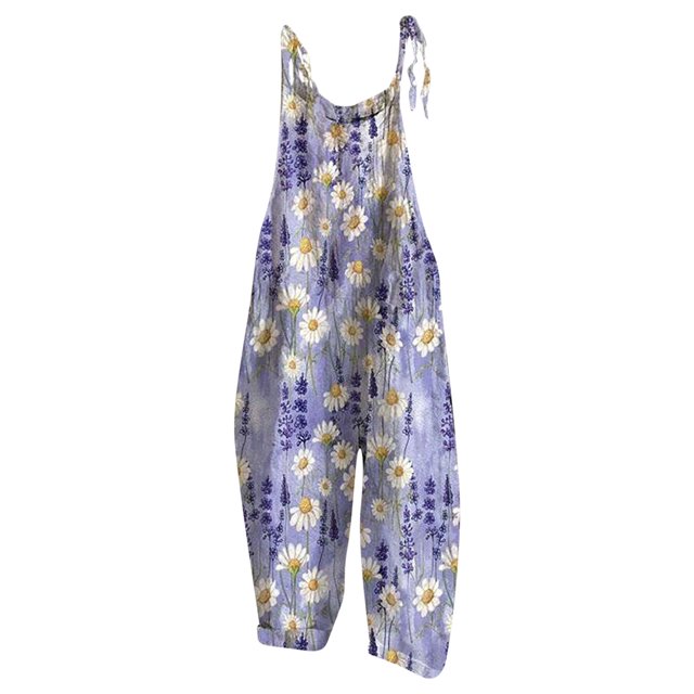 Pompotops Femmes Ethnique Style Imprimé Froid Épaule Bretelles Cami Pantalon Combinaison