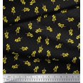 thumbnail image 2 of Soimoi Black Poly Georgette Fabric Yellow Flower & Dots Fabric Prints By Yard 52 Inch Wide, 2 of 5