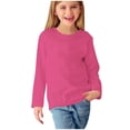 thumbnail image 4 of MeetoTime Girls Long Sleeve Tops Crewneck Solid Color Dressy Tunic Tops Children's Pullover Undershirt, 4 of 5