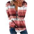 thumbnail image 2 of Chandails à Capuchon Mode pour Femmes 2023 Hauts Automne Manches Longues Ample Chandail à Enfiler Chemise Chic Décontracté Dames Rayé Col Rond Chandails 50 % de Rabais Liquidation Costumes d'Halloween/Noël, 2 of 5
