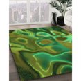 thumbnail image 3 of Ahgly Tapis d'Intérieur Lavable en Machine Carré Transitionnel Vert Forêt Foncé, 5 Pieds Carré, 3 of 7