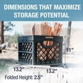 thumbnail image 4 of CleverMade Collapsible Milk Crate 25L (6.6 Gal), 50 lb Capacity Heavy Duty Folding Crate  Stackable Storage Crates with File Rails, Plastic Collapsible Crates - Obsidi, 4 of 8