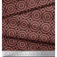 thumbnail image 3 of Soimoi Brown Poly Georgette Fabric Dots & Circle Geometric Print Sewing Fabric Yard 52 Inch Wide, 3 of 5