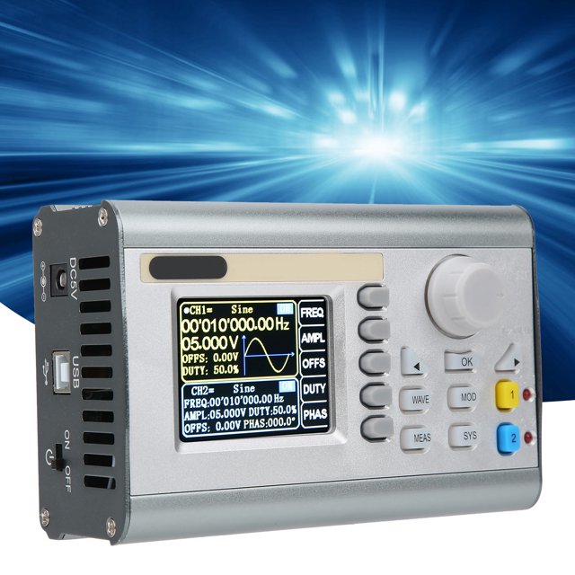 Portable JDS2900-60M 2CH Function Arbitrary Waveform Generator DDS Pulse Sources AC100-240V for Electronic Enthusiasts