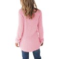 thumbnail image 2 of UKAP Ladies Jumper Tops Winter Warm Sweater Solid Color Pullover Baggy Loungewear Sweaters Light Pink M, 2 of 3