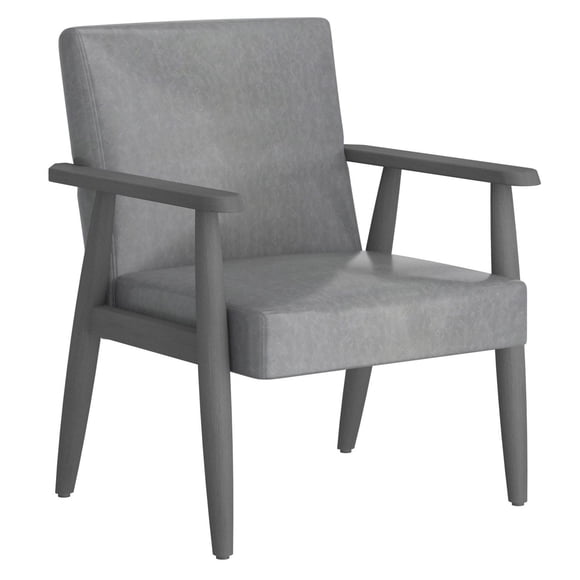 Mid-Century Modern Fabric Accent Chair in Beige