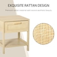 thumbnail image 4 of HOMCOM Nightstand Bedside Table End Table Storage Organizer W/ Drawer Shelf, 4 of 10