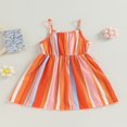 thumbnail image 4 of Petites Filles Princesse Robe Rayures Dot Print Robe Décontractée une Ligne Robe pour la Plage Partie Vêtements Mignons 4-5 Ans, 4 of 8