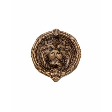 Lion’s Head Door Knocker 8" Antique Brass Dark – Solid Brass Sand Cast Handcrafted Heavy Duty Front Door Knocker